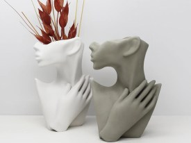 Molde silicona maceta mujer perfil